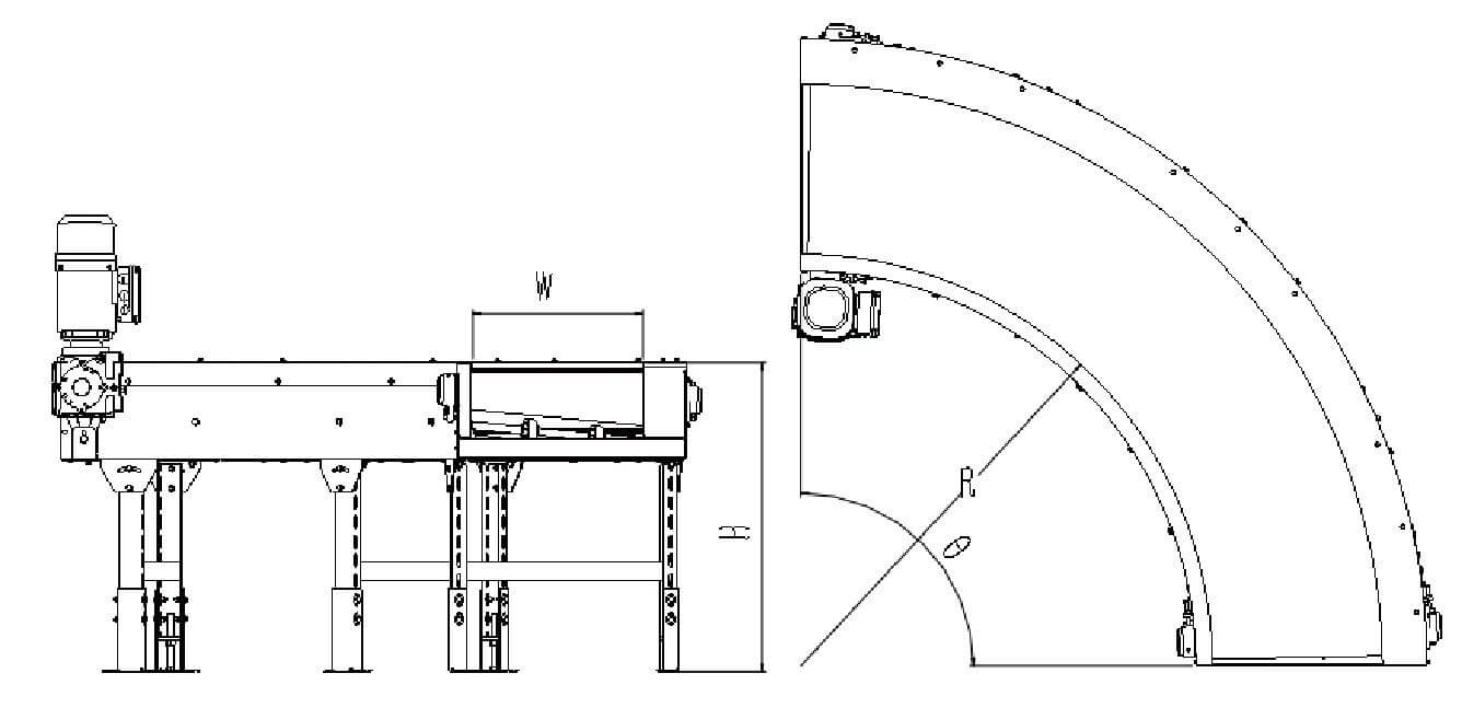 Curved belt conveyor details